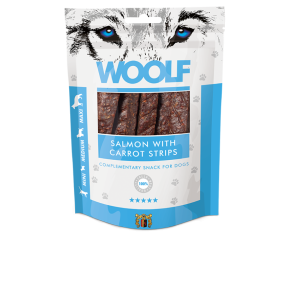 Woolf Laksestrimler med Gulerod, 100g