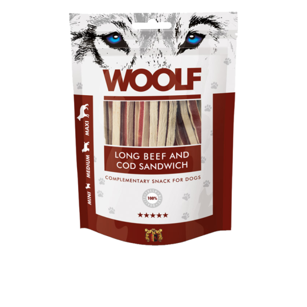 Woolf Lang Sandwich med Oksekd Og Torsk, 100g