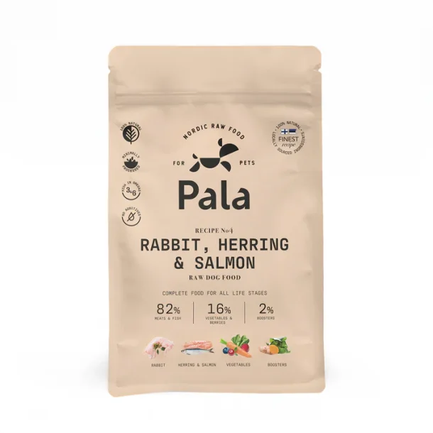 Pala - RAW Premium Fuldfoder - Recipe #4 Kanin, Sild &amp; Laks
