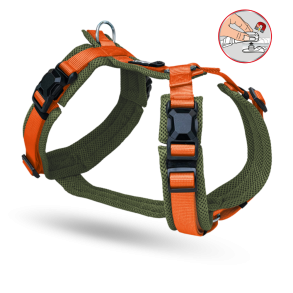 Petlando - Y-Comfort Magnetech Hundesele, Army/Orange
