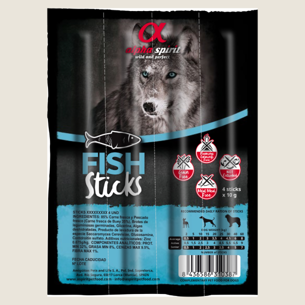 Alpha Spirit Ristra Sticks - Fisk, 4 stk