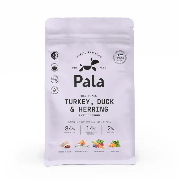 Pala - RAW Premium Fuldfoder - Recipe #6, Kalkun, And og Sild