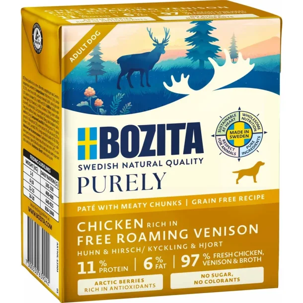 Bozita - Purely Pate, Kylling &amp; Fritgende Vildt - 370g